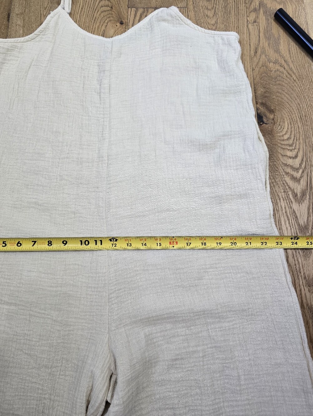 Hunter and Brown Cream Gauze Wide Leg Jumpsuit Size Large - Picture 10 of 12